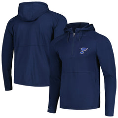 NHL St. Louis Blues Antigua Spikes Raglan Quarter-Zip Hoodie - Heather Navy