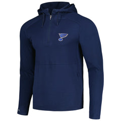 NHL St. Louis Blues Antigua Spikes Raglan Quarter-Zip Hoodie - Heather Navy