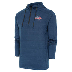 NHL Washington Capitals Antigua Spikes Raglan Quarter-Zip Hoodie - Heather Navy