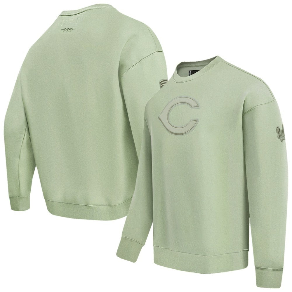 Cincinnati Reds Pro Standard Neutral Drop Shoulder Pullover Sweatshirt - Green Pullover