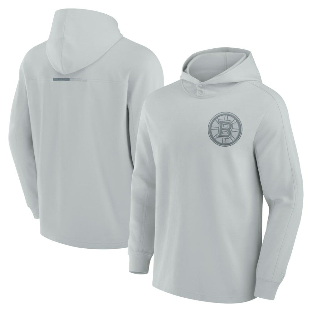NHL Boston Bruins Fanatics Elements Lightweight Tri-Blend Fleece Hoodie - Gray