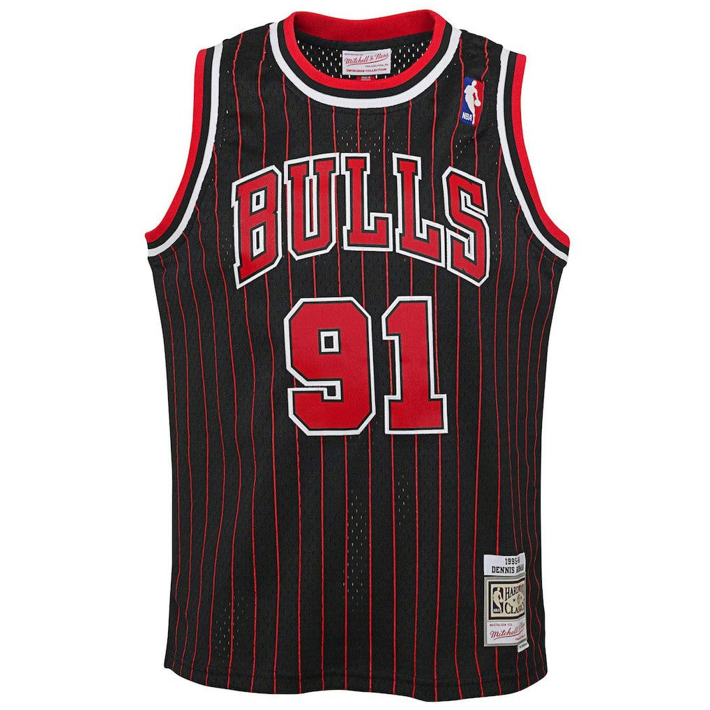 Dennis Rodman Chicago Bulls Youth 1995/96 Hardwood Classics Swingman Jersey Black