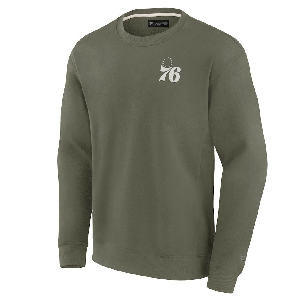 Philadelphia 76ers Unisex Elements Super Soft Fleece Pullover Sweatshirt Olive