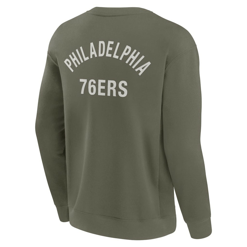 Philadelphia 76ers Unisex Elements Super Soft Fleece Pullover Sweatshirt Olive
