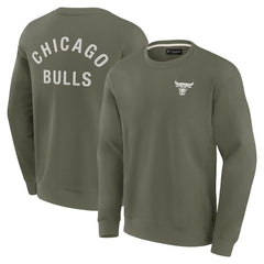 Chicago Bulls Unisex Elements Super Soft Fleece Pullover Sweatshirt Olive