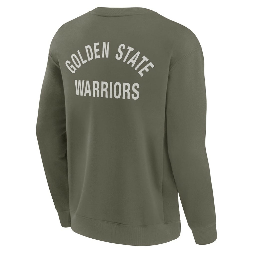 Golden State Warriors Unisex Elements Super Soft Fleece Pullover Sweatshirt Olive