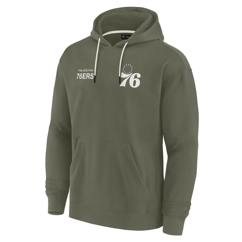 Philadelphia 76ers Unisex Elements Super Soft Fleece Pullover Hoodie Olive