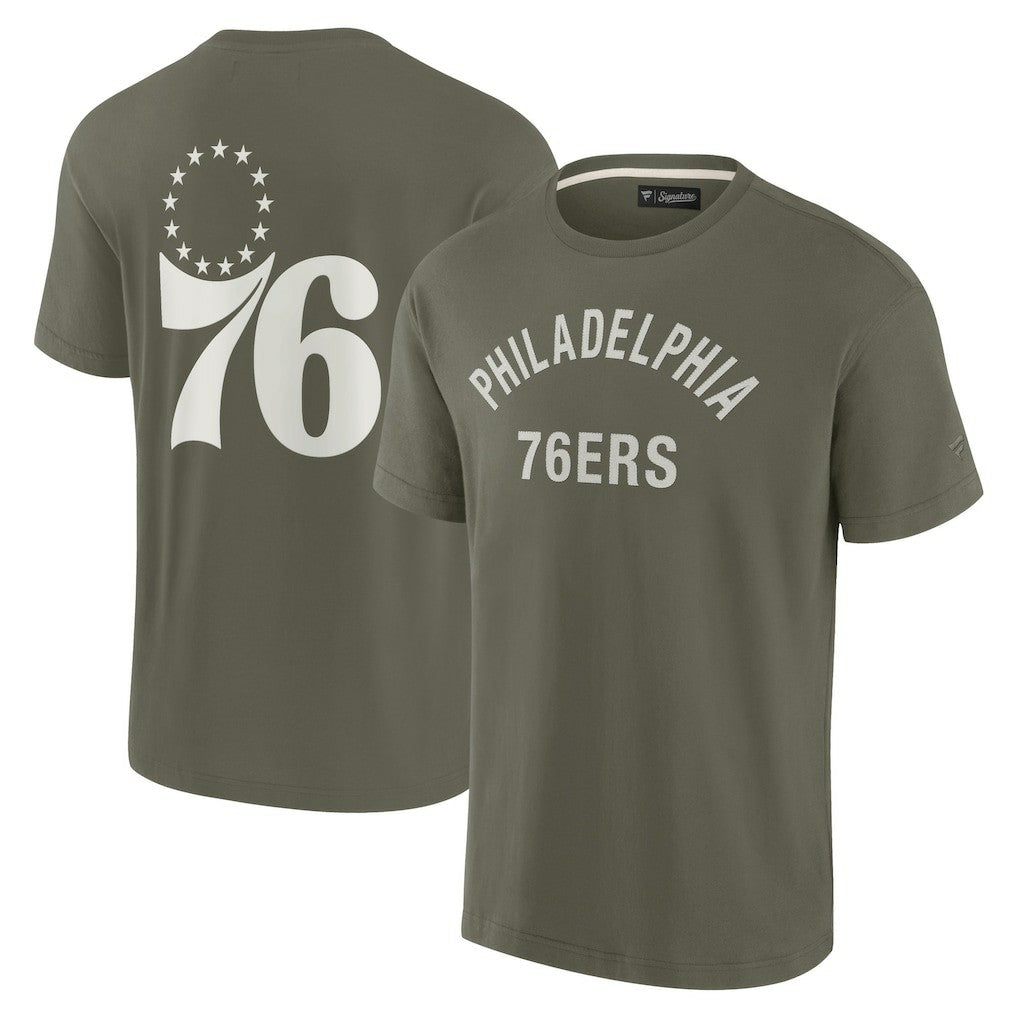 Philadelphia 76ers Unisex Elements Super Soft Short Sleeve T-Shirt Olive