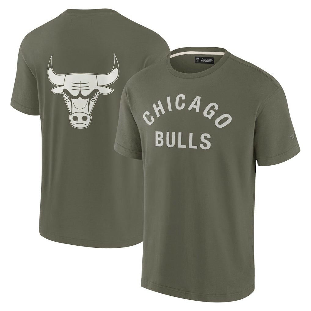 Chicago Bulls Unisex Elements Super Soft Short Sleeve T-Shirt Olive