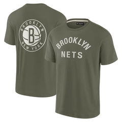 Brooklyn Nets Unisex Elements Super Soft Short Sleeve T-Shirt Olive