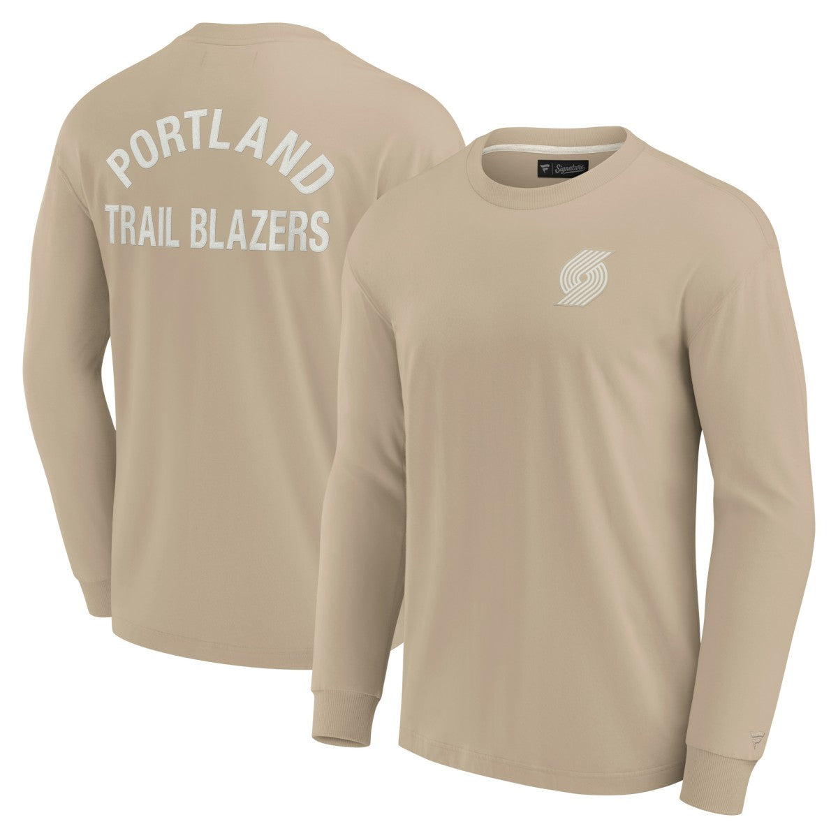 Portland Trail Blazers Unisex Elements Super Soft Long Sleeve T-Shirt Khaki