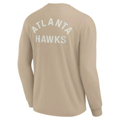 Atlanta Hawks Unisex Elements Super Soft Long Sleeve T-Shirt Khaki