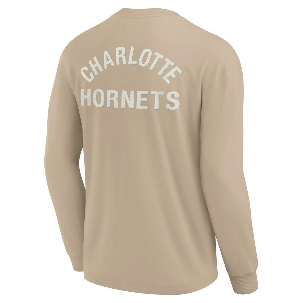 Charlotte Hornets Unisex Elements Super Soft Long Sleeve T-Shirt Khaki