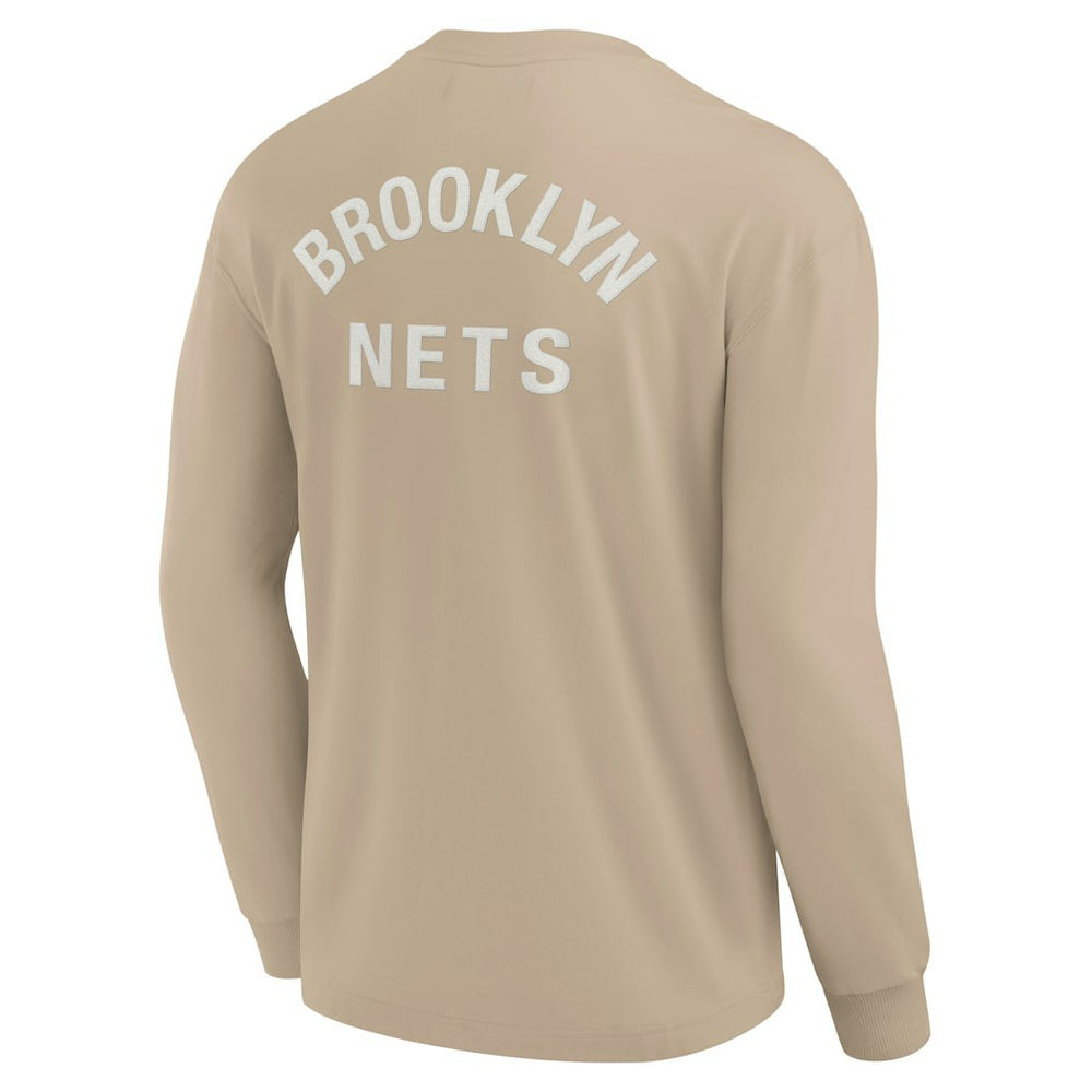 Brooklyn Nets Unisex Elements Super Soft Long Sleeve T-Shirt Khaki