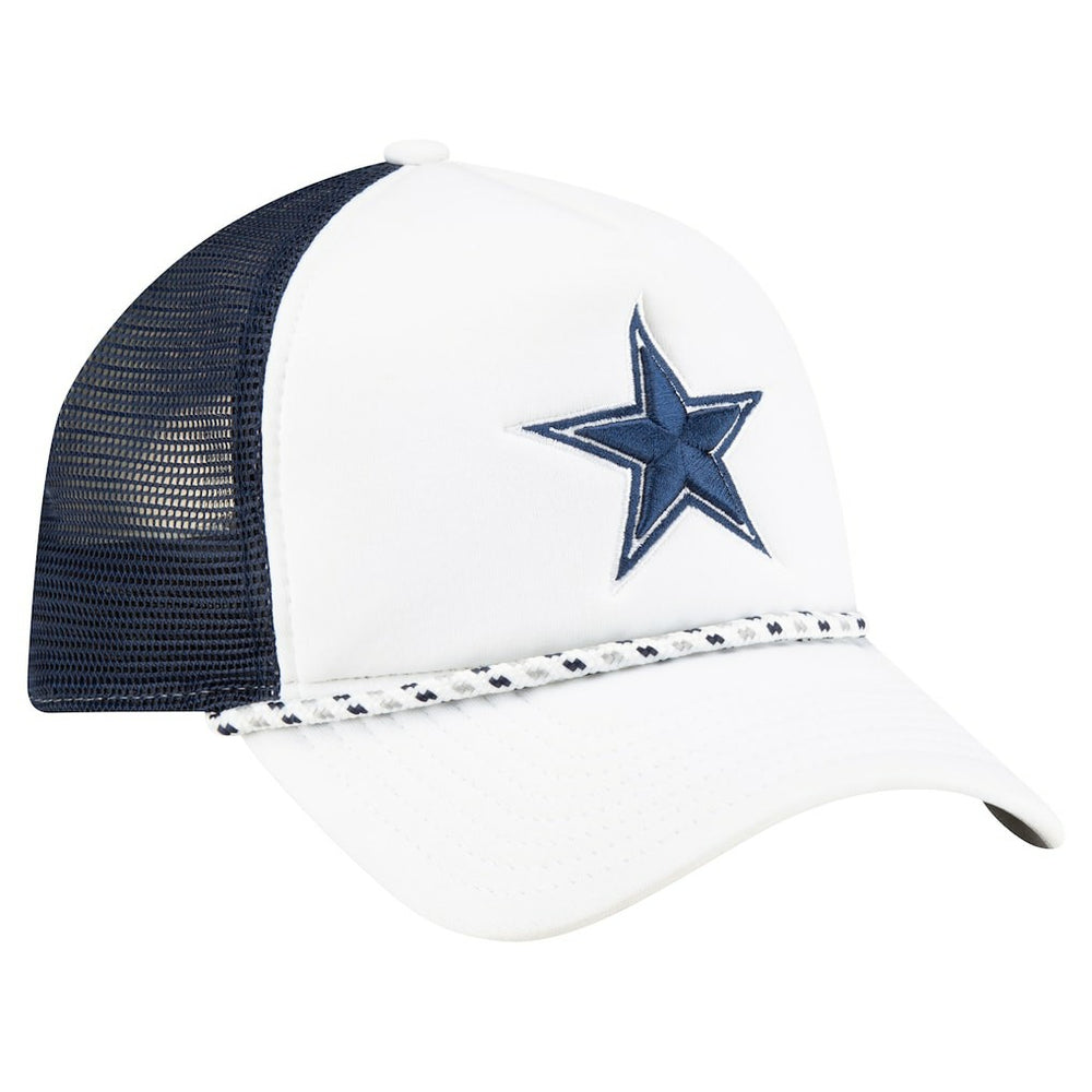 Dallas Cowboys New Era Court Sport Foam Front A-Frame 9FORTY Adjustable Trucker Hat White/Navy