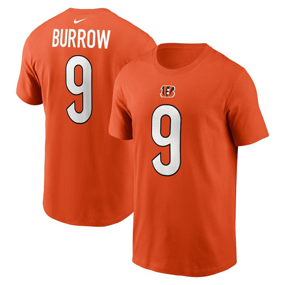 Joe Burrow Cincinnati Bengals Player Name & Number T-Shirt Orange