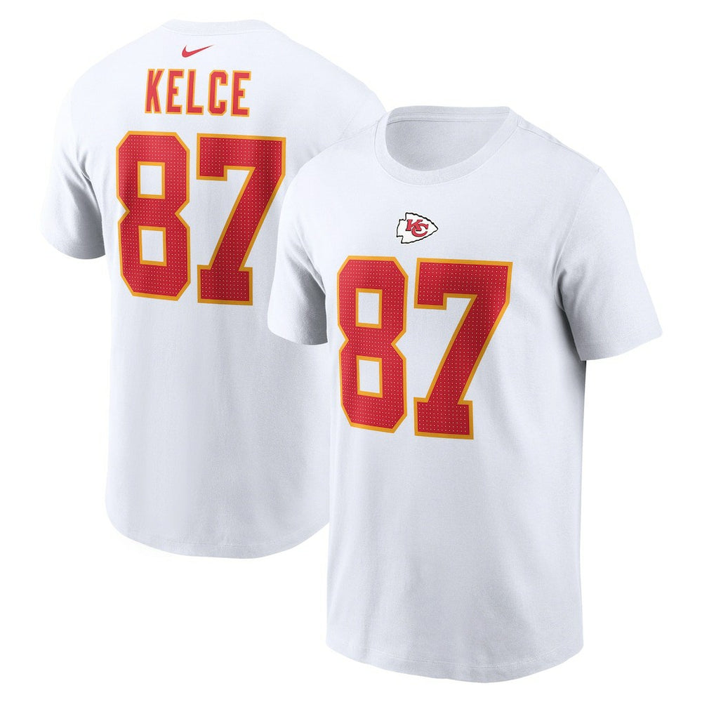 Travis Kelce Kansas City Chiefs Player Name & Number T-Shirt White