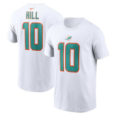 Tyreek Hill Miami Dolphins Player Name & Number T-Shirt White