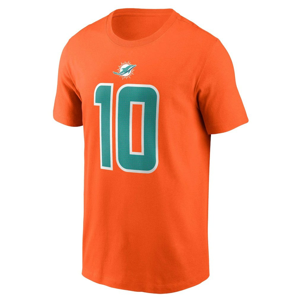 Tyreek Hill Miami Dolphins Player Name & Number T-Shirt Orange