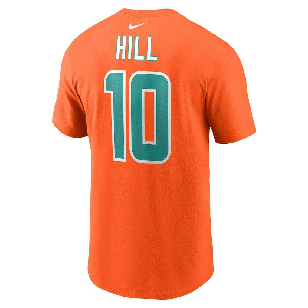 Tyreek Hill Miami Dolphins Player Name & Number T-Shirt Orange