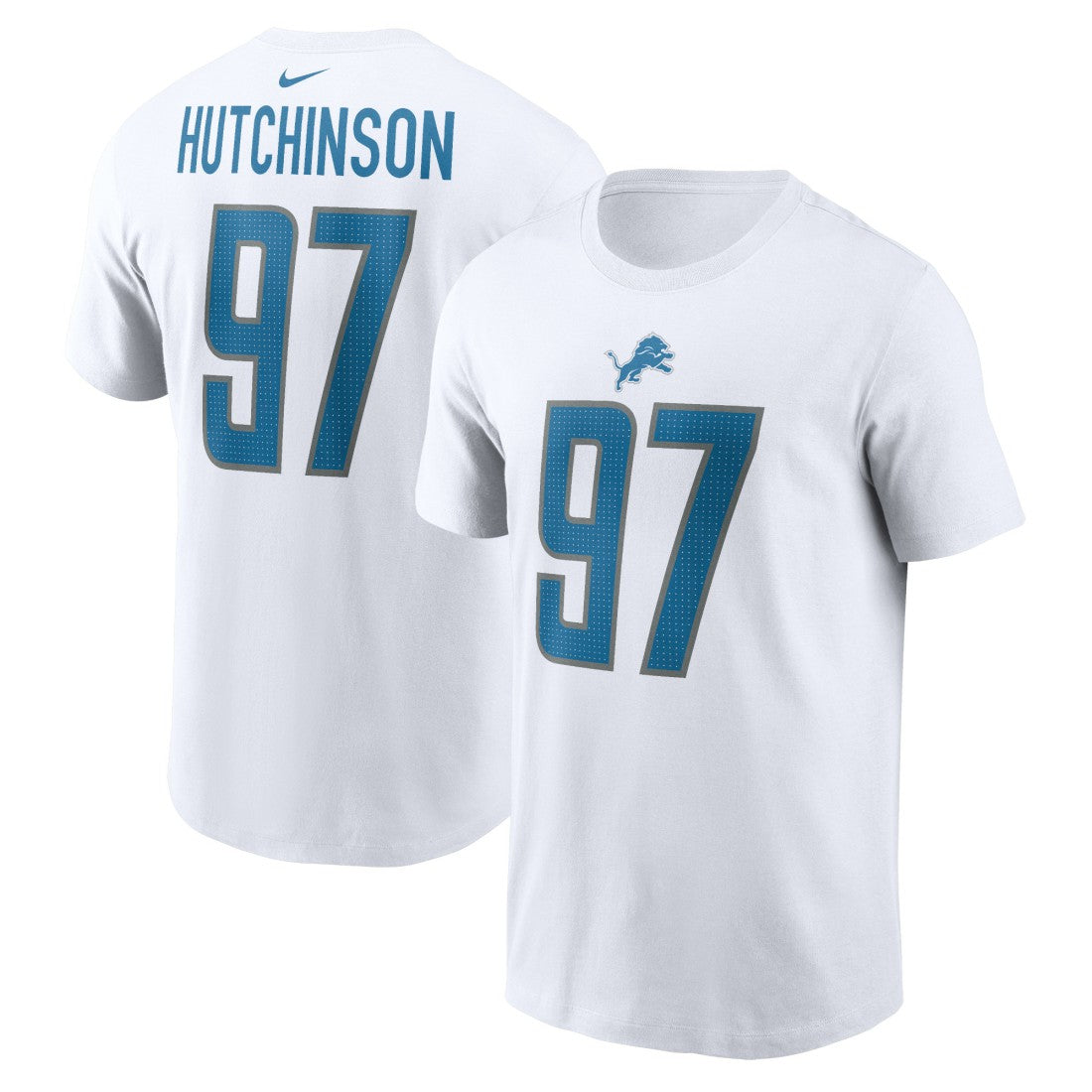 Aidan Hutchinson Detroit Lions Player Name & Number T-Shirt White