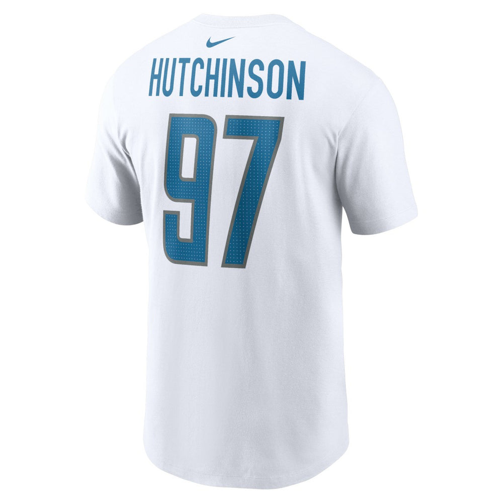 Aidan Hutchinson Detroit Lions Player Name & Number T-Shirt White