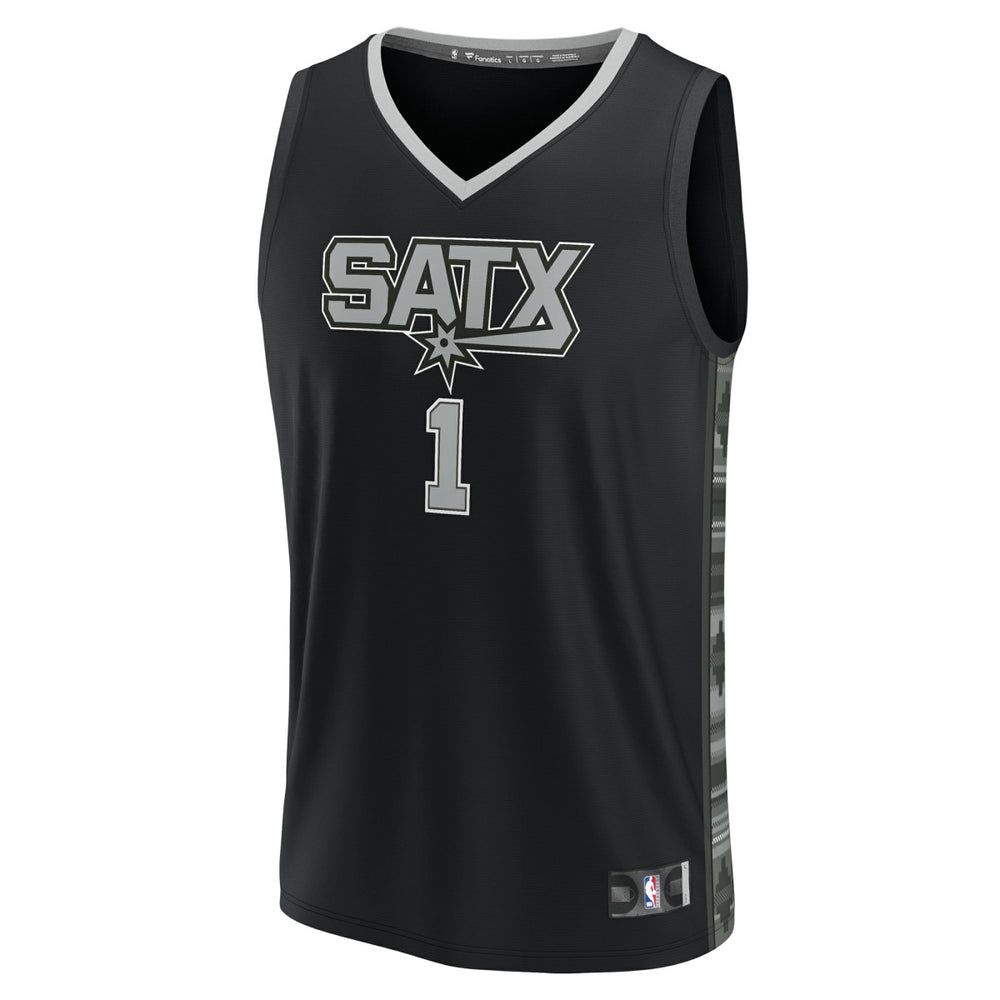 Victor Wembanyama San Antonio Spurs Youth Fast Break Player Jersey Statement Edition Black