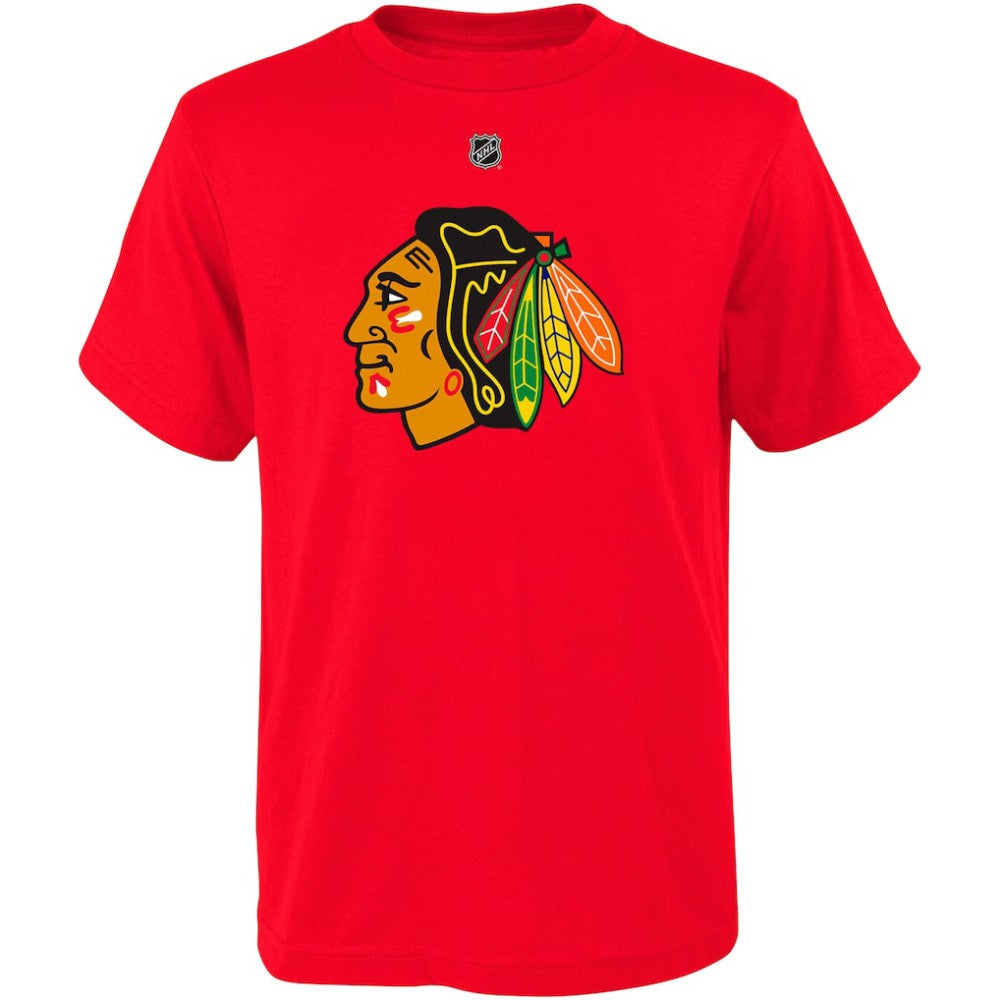 NHL Connor Bedard Chicago Blackhawks Youth Player Name & Number T-Shirt - Red