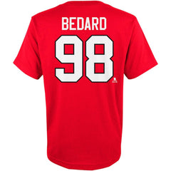 NHL Connor Bedard Chicago Blackhawks Youth Player Name & Number T-Shirt - Red