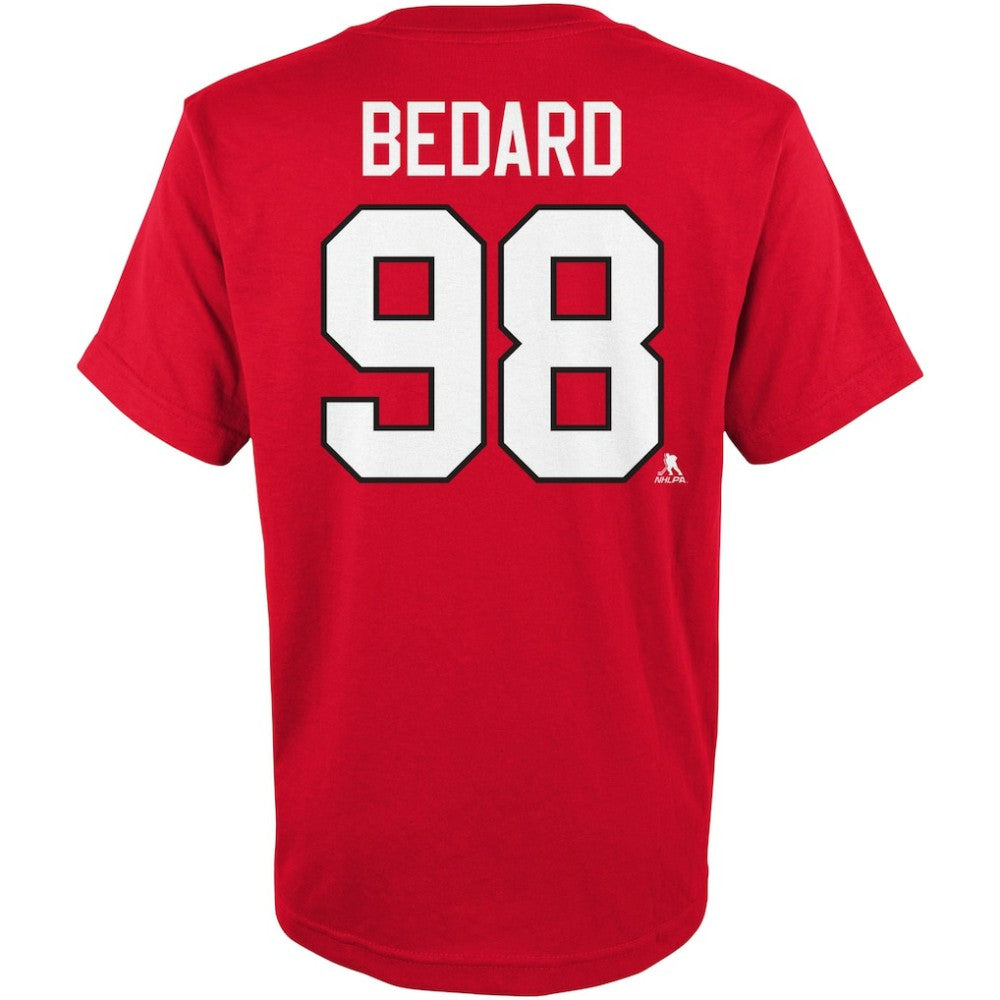 NHL Connor Bedard Chicago Blackhawks Preschool Authentic Stack Name & Number T-Shirt - Red
