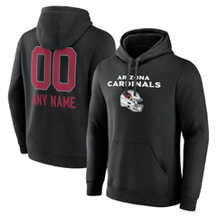 Arizona Cardinals Personalized Name & Number Team Wordmark Pullover Hoodie Black