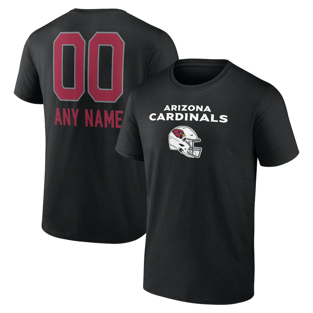 Arizona Cardinals Personalized Name & Number Team Wordmark T-Shirt Black