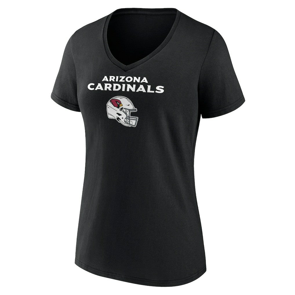 Arizona Cardinals Women's Personalized Name & Number Team Wordmark V-Neck T-Shirt Black