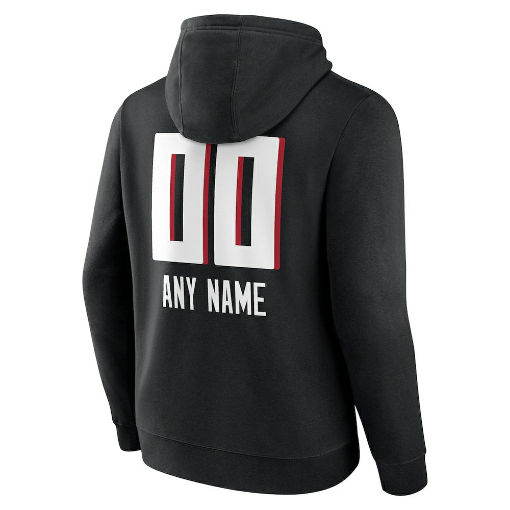 Atlanta Falcons Personalized Name & Number Team Wordmark Pullover Hoodie Black