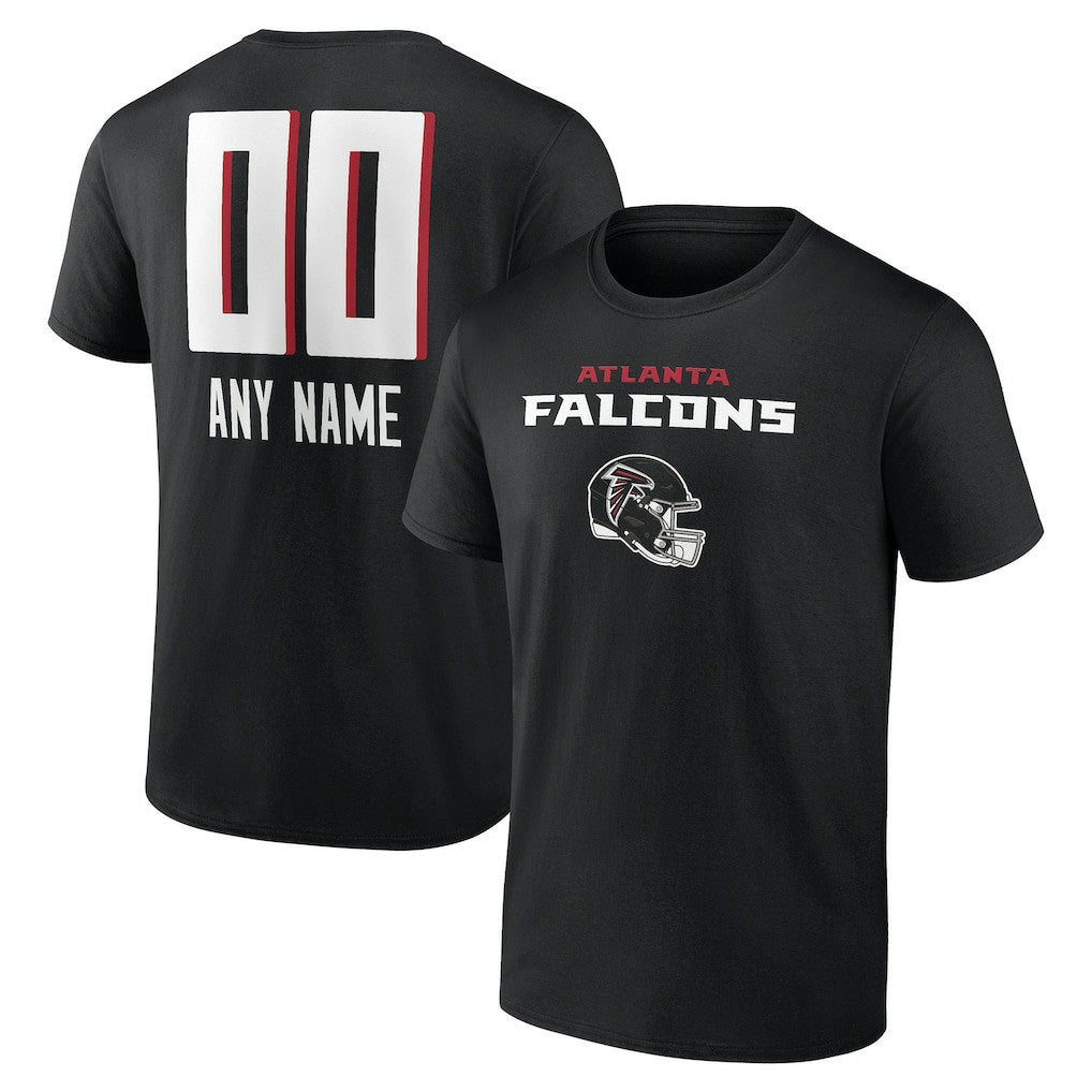 Atlanta Falcons Personalized Name & Number Team Wordmark T-Shirt Black