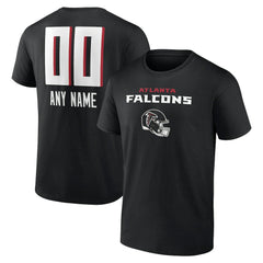 Atlanta Falcons Personalized Name & Number Team Wordmark T-Shirt Black