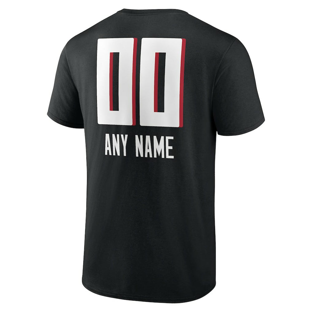 Atlanta Falcons Personalized Name & Number Team Wordmark T-Shirt Black