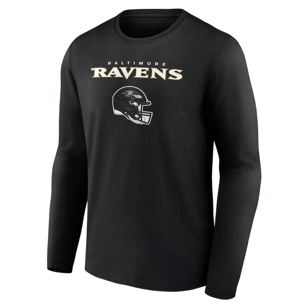 Baltimore Ravens Personalized Name & Number Team Wordmark Long Sleeve T-Shirt Black