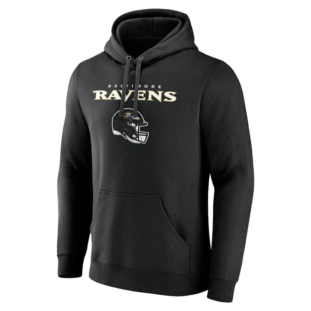 Baltimore Ravens Personalized Name & Number Team Wordmark Pullover Hoodie Black