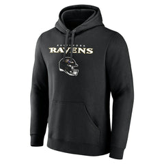 Baltimore Ravens Personalized Name & Number Team Wordmark Pullover Hoodie Black