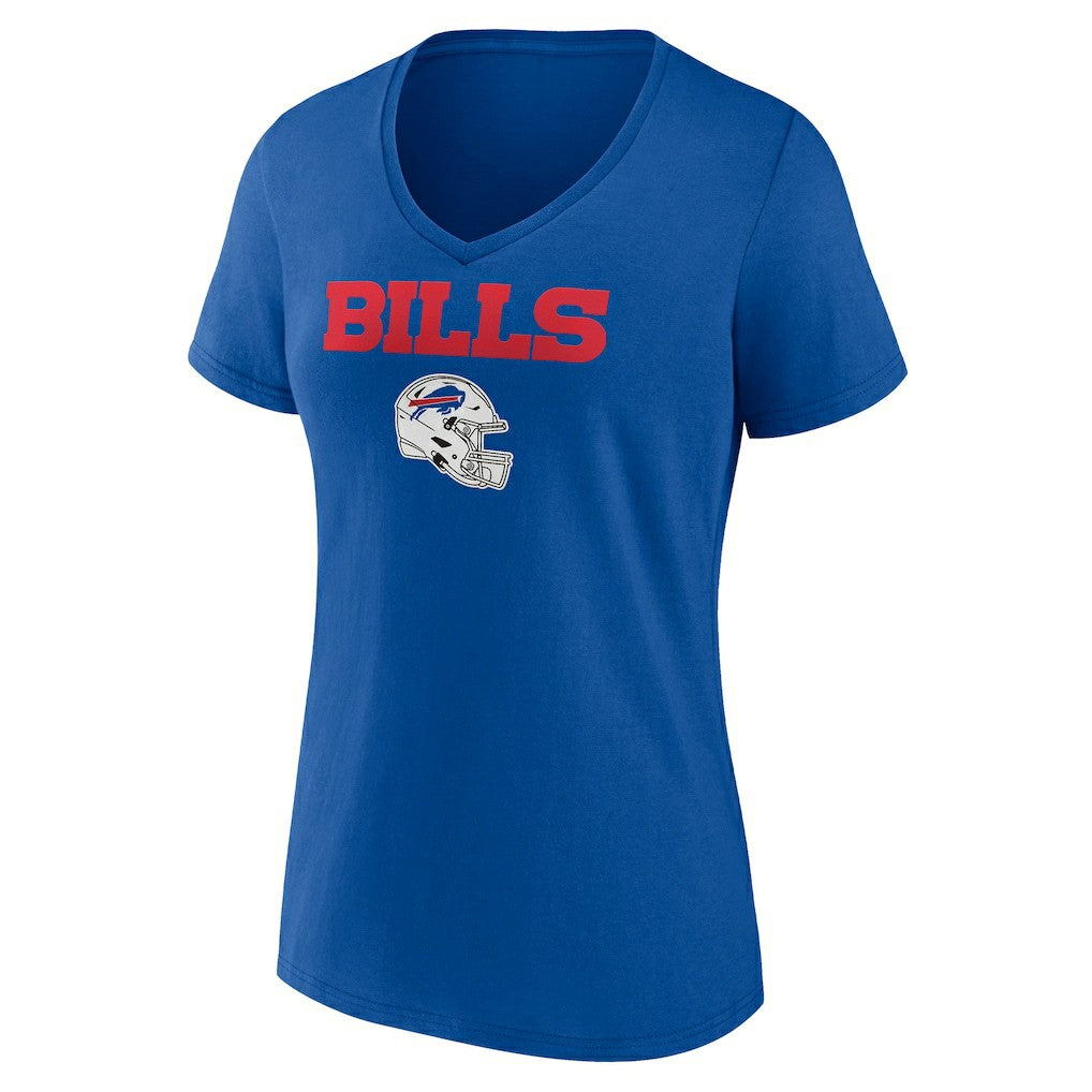 Buffalo Bills Women's Personalized Name & Number Team Wordmark V-Neck T-Shirt Royal