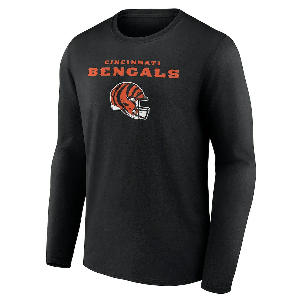Cincinnati Bengals Personalized Name & Number Team Wordmark Long Sleeve T-Shirt Black