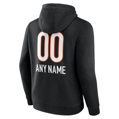 Cincinnati Bengals Personalized Name & Number Team Wordmark Pullover Hoodie Black