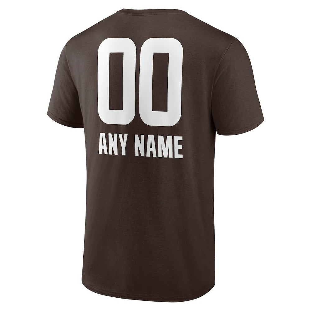 Cleveland Browns Personalized Name & Number Team Wordmark T-Shirt Brown