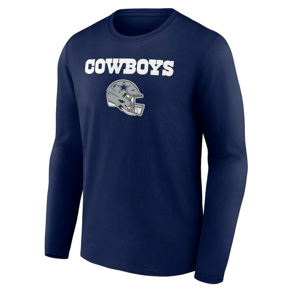 Dallas Cowboys Personalized Name & Number Team Wordmark Long Sleeve T-Shirt Navy
