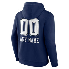 Dallas Cowboys Personalized Name & Number Team Wordmark Pullover Hoodie Navy