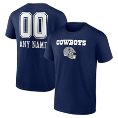 Dallas Cowboys Personalized Name & Number Team Wordmark T-Shirt Navy