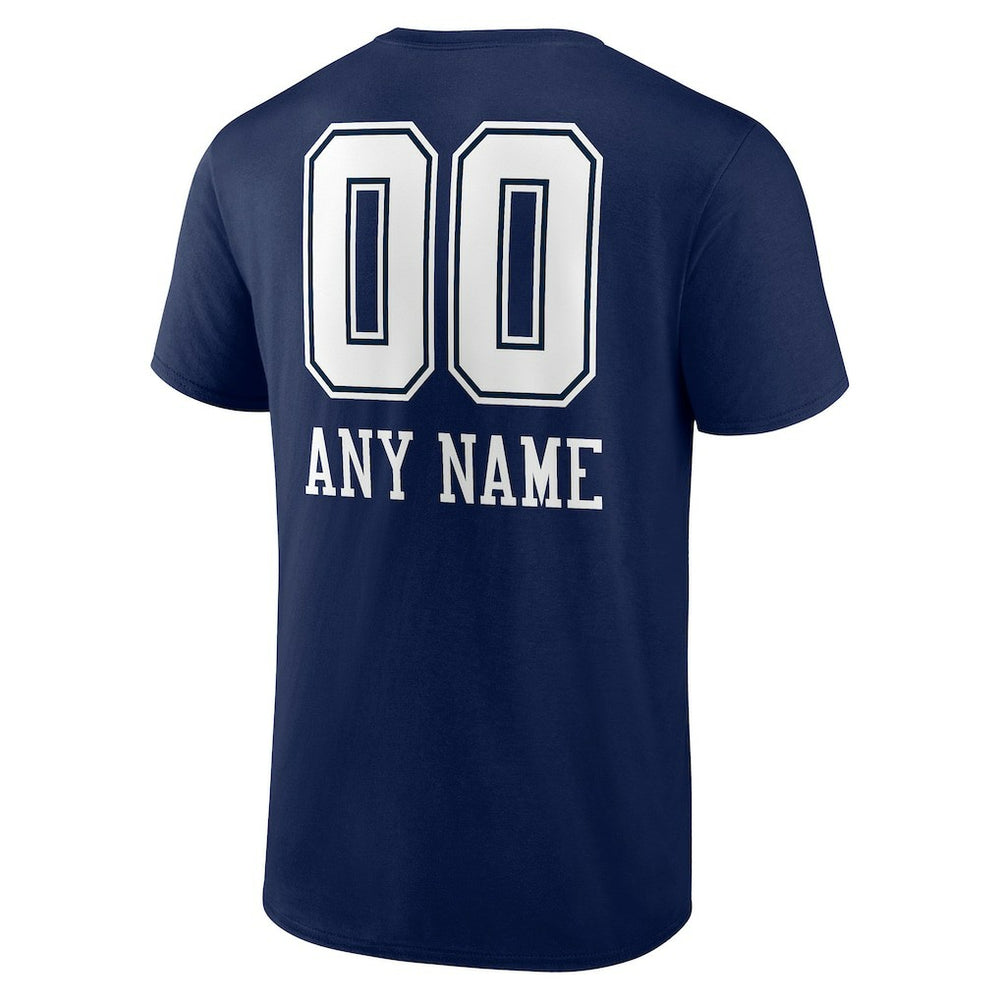 Dallas Cowboys Personalized Name & Number Team Wordmark T-Shirt Navy