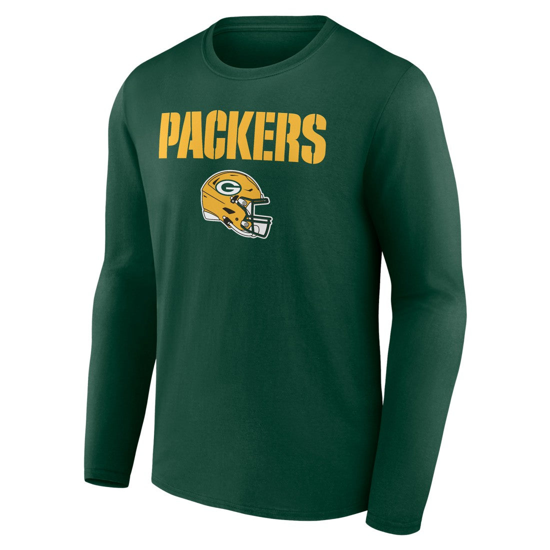 Green Bay Packers Personalized Name & Number Team Wordmark Long Sleeve T-Shirt Green