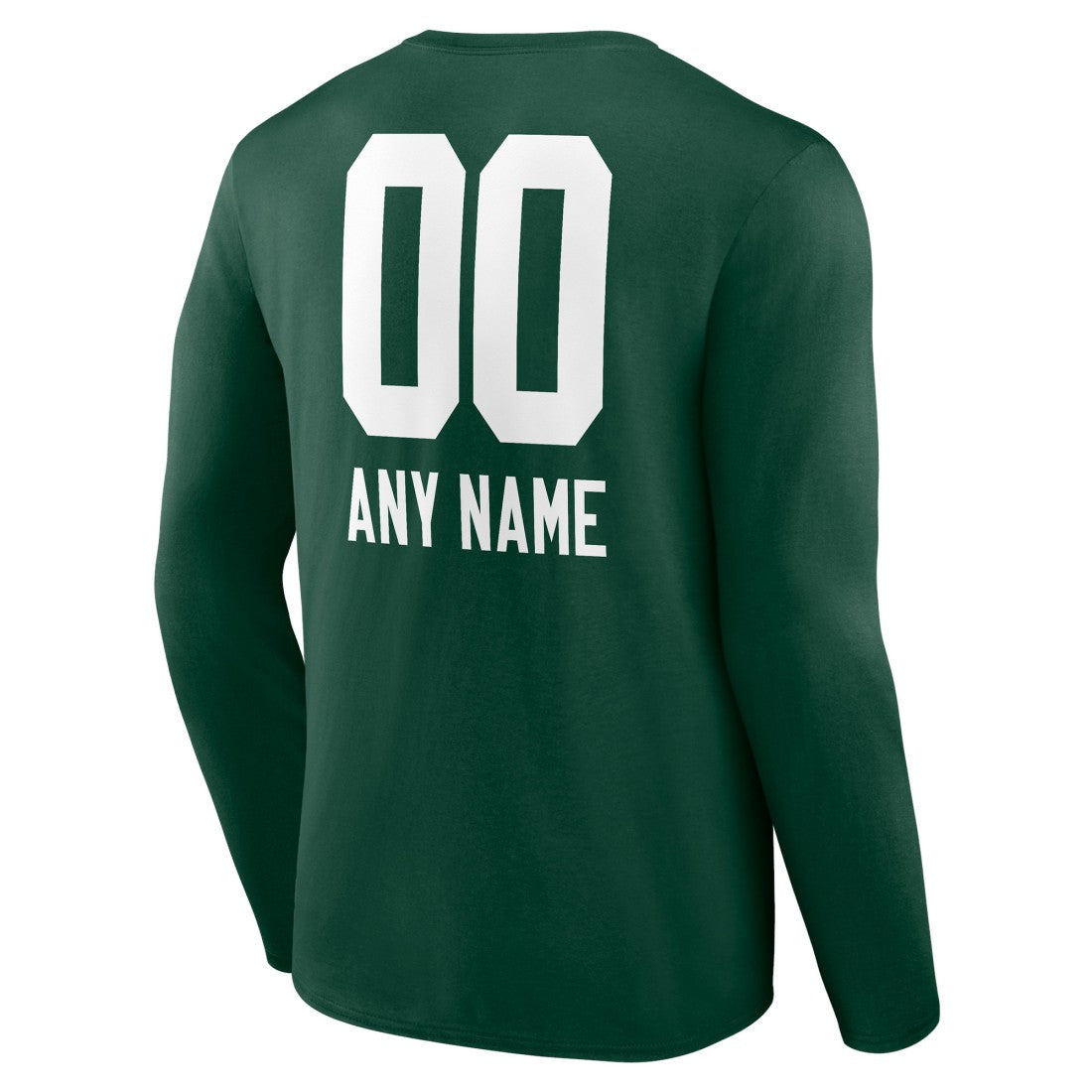 Green Bay Packers Personalized Name & Number Team Wordmark Long Sleeve T-Shirt Green